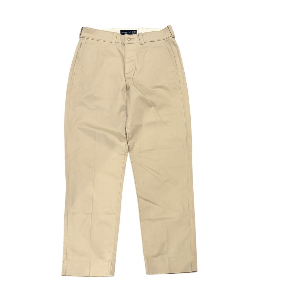 Abercrombie Fitch Mens 30x32 Beige Khaki Chino Pants Straight Leg Cotton Preppy